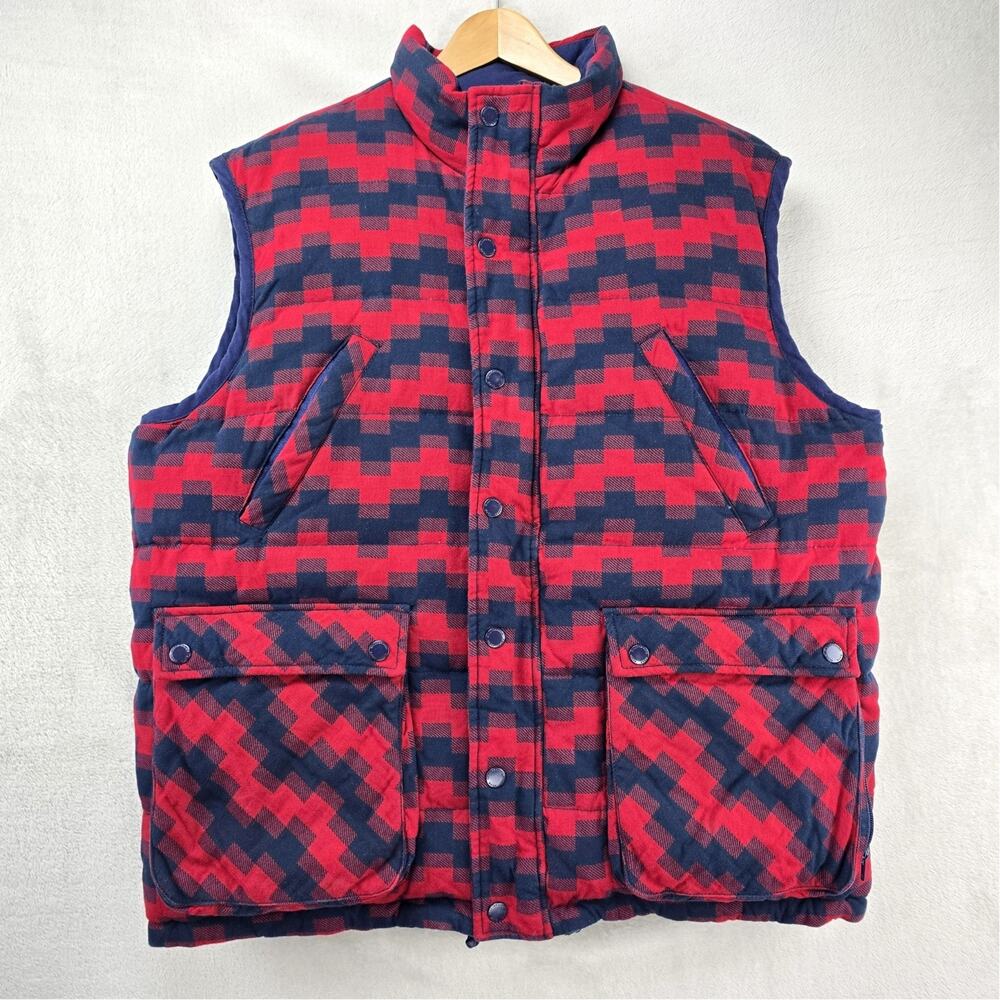 Billionaire Boys Club Reversible Puffer Vest Mens XXL Blue Red Geometric BBC